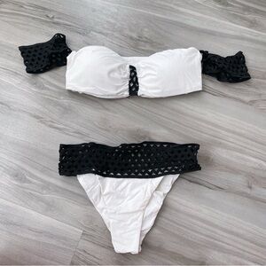 Beach Bunny Black and White Lattice Bikini